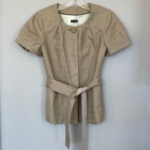 J. Crew tan linen belted short sleeve jacket 4